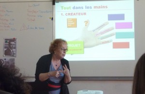 Lise Des Rosiers, lors de la formation sur l'écriture